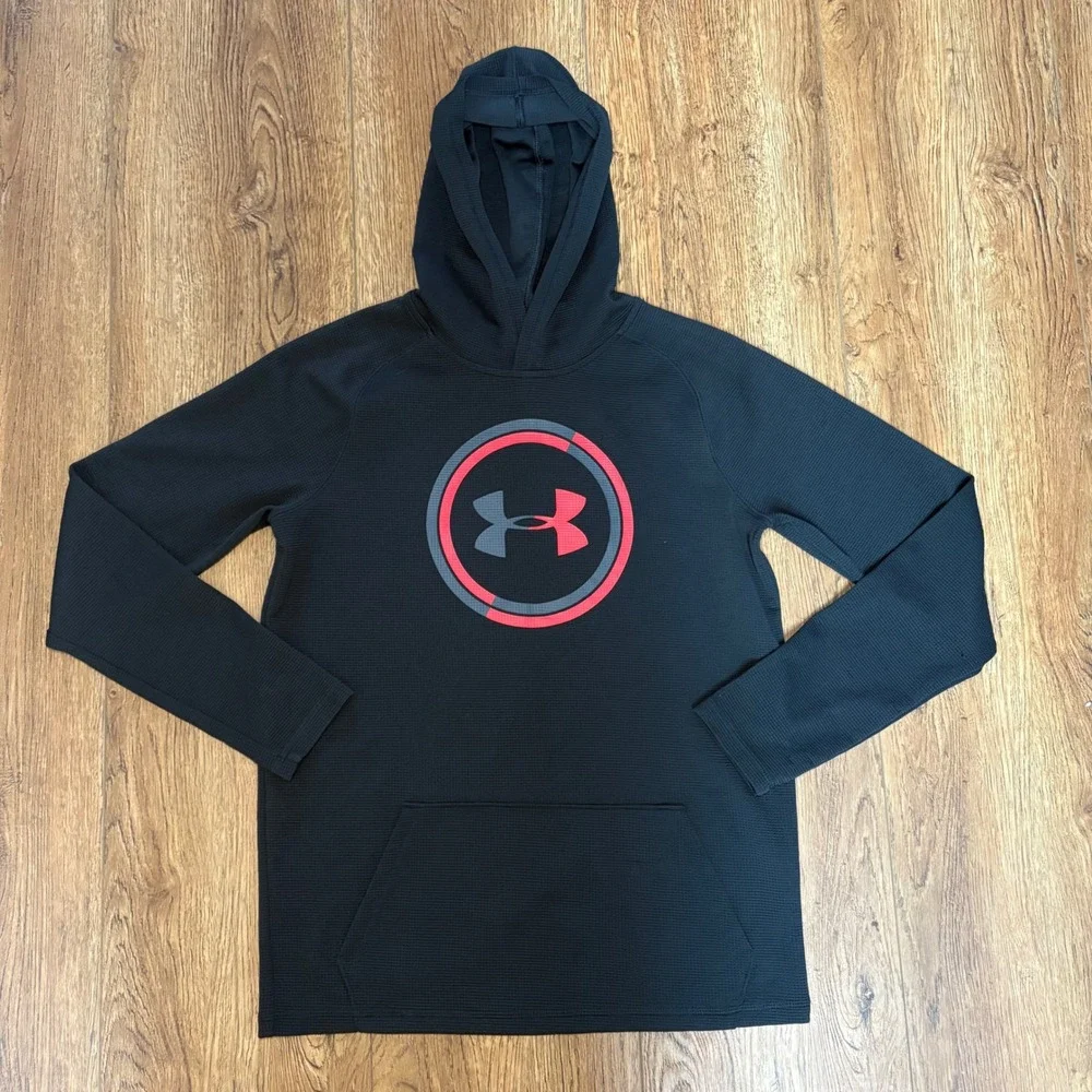 Under Armour Youth XL Black Red Hoodie‎ Pullover Long Sleeve Sweatshirt Athleic